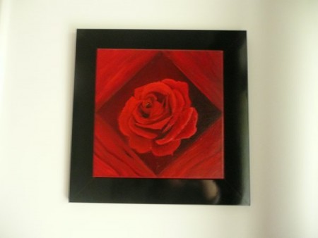 Rose rouge huile